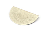 Silver Pendant, 2 Antique Silver Plated Brass Semi Circle Blanks (52x33x0.40mm) B0305 H1362
