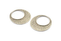 Silver Charm,  Hammered Charm, Antique Silver Plated, Silver Round, Hammered Circle Charm (40mm) U128
