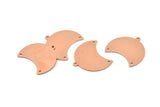 Copper Moon Charm, 10 Raw Copper Moon Charm With 1 Loop And 2 Holes, Blanks, Findings (25x18x0.70mm) M747