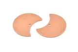 Copper Moon Charm, 10 Raw Copper Moon Charm With 1 Hole, Blanks, Findings (25x15x0.70mm) M710