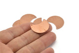 Copper Moon Charm, 10 Raw Copper Moon Charm With 2 Holes, Blanks, Findings (25x15x0.70mm) M712