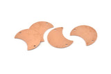 Copper Moon Charm, 10 Raw Copper Moon Charm With 2 Holes, Blanks, Findings (25x15x0.70mm) M714
