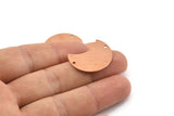 Copper Moon Charm, 10 Raw Copper Moon Charm With 2 Holes, Blanks, Findings (25x15x0.70mm) M714