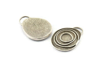 Silver Charm, Antique Silver, Silver Pendants, Charm Pendants - Pad Size 11mm (38x29x2.5mm) U065