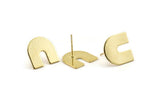 Stud Earring, 4 Gold Plated Brass U Shaped Stud Earrings (15x0.80mm) M161 A1561 Q1032