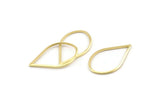 Brass Drop Connector, 25 Raw Brass Drop Connectors (26x16x1mm) A1698