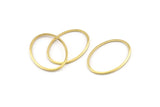Brass Oval Connector, 25 Raw Brass Oval Connectors, Charms, Findings (26x19x1mm) A1707