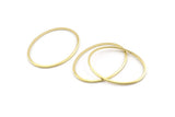 Brass Oval Connector, 25 Raw Brass Oval Connectors, Charms, Findings (30x23x1mm) A1708