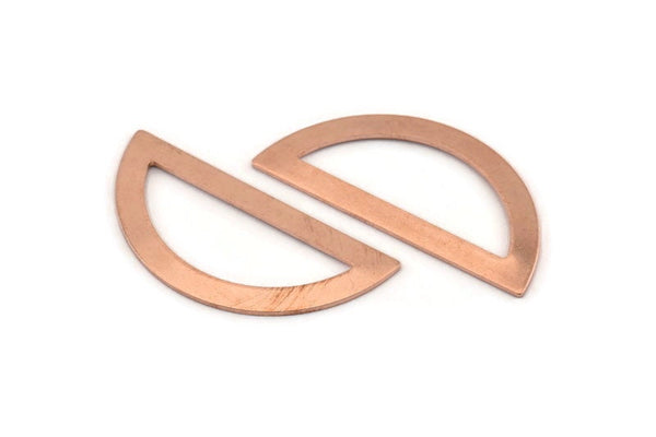 Semi Circle Blank, 12 Raw Copper Half Moon Blanks, Stamping Blanks (38x17x0.80mm) M696
