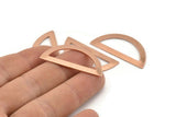 Semi Circle Blank, 12 Raw Copper Half Moon Blanks, Stamping Blanks (38x17x0.80mm) M696