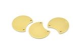 Brass Moon Charm, 12 Raw Brass Crescent Moon Charms With 2 Holes, Blanks (20x15x0.70mm) M809