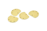 Semi Circle Charm, 12 Raw Brass Half Moon Blanks With 4 Holes (18x14x0.90mm) M987