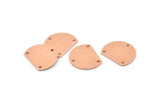Semi Circle Charm, 10 Raw Copper Half Moon Blanks With 3 Holes (18x14x0.90mm) M978
