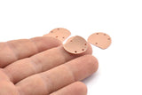 Semi Circle Charm, 10 Raw Copper Half Moon Blanks With 4 Holes (18x14x0.90mm) M980