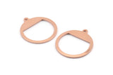 Copper Round Charm, 10 Raw Copper Round Charms With 1 Loop, Stamping Blanks (21x23x0.90mm) M993