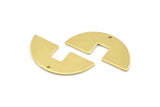 Semi Circle Charm, 12 Raw Brass Semi Circle Blanks, Geometric Blanks, Semi Circle Charms With 1 Hole (31x14x0.80mm) M813