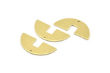 Semi Circle Charm, 12 Raw Brass Semi Circle Blanks, Geometric Blanks, Semi Circle Charms With 1 Hole (31x14x0.80mm) M813