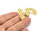 Semi Circle Charm, 12 Raw Brass Semi Circle Blanks, Geometric Blanks, Semi Circle Charms With 1 Hole (31x14x0.80mm) M813