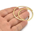 Brass Moon Charm, 6 Raw Brass Crescent Moon Charms With 1 Loop And 2 Holes (50x17x0.90mm) M845