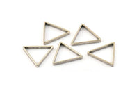 Silver Triangle Charm - 24 Antique Silver Plated Brass Triangle Charms (20mm) BS 1198 H1210