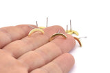 Earring Studs, 10 Raw Brass -  Geometric Stud Earrings - Brass Earrings - Earrings (15x5x1.5mm) N1418