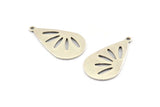 Silver Drop Charm, 6 Antique Silver Plated Brass Drop Charms With 1 Loop (28x16x0.80mm) A1610 H1384