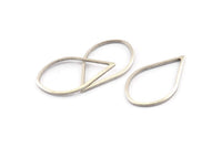 Silver Drop Connector, 25 Antique Silver Plated Brass Drop Connectors (26x16x1mm) A1698