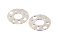 Moon Phases Pendant, Silver Tone Brass Circle Pendants, Earring Findings (34x1mm) U113