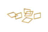 Brass Diamond Charm, 50 Raw Brass Diamond Ring Charms (20x15x0.90mm) A1661