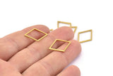 Brass Diamond Charm, 50 Raw Brass Diamond Ring Charms (20x15x0.90mm) A1661
