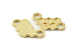 Gold Honeycomb Charm, Gold Plated Brass Honeycomb Pendants, Charms, Findings (33x18x2.4mm) U114