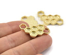 Gold Honeycomb Charm, Gold Plated Brass Honeycomb Pendants, Charms, Findings (33x18x2.4mm) U114
