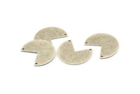Silver Geometric Charm, 12 Textured Antique Silver Plated Brass Pizza Slice Charms With 2 Holes (20x17x0.50mm) D1046