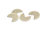 Silver Geometric Charm, 12 Textured Antique Silver Plated Brass Pizza Slice Charms With 2 Holes (20x17x0.50mm) D1046