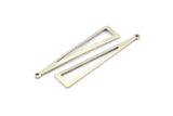 Silver Triangle Charm, 12 Antique Silver Plated Brass Triangle Charms With 1 Hole, Findings (50x11x0.80mm) A1478