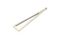 Silver Triangle Charm, 6 Antique Silver Plated Brass Triangle Charms With 1 Hole, Findings (60x13x0.80mm) A1482