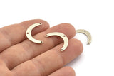 Silver Boomerang Charm, 24 Antique Silver Plated Brass Boomerang Connectors With 3 Holes, Findings (20x13x4x0.80mm) D1385