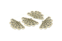 Silver Peacock Charm, 20 Antique Silver Plated Brass Peacock Charms With 1 Hole (22mm) Brs 464 A0204