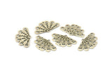 Silver Peacock Charm, 20 Antique Silver Plated Brass Peacock Charms With 1 Hole (22mm) Brs 464 A0204