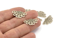 Silver Peacock Charm, 20 Antique Silver Plated Brass Peacock Charms With 1 Hole (22mm) Brs 464 A0204