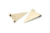 Silver Triangle Charm, 12 Antique Silver Plated Brass Triangle Charms With 2 Holes (17x25mm) Brs 3998 A0407