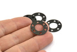 Black Star Connector, 12 Oxidized Black Brass Star Pentagram Connectors With 2 Holes (20mm) A0195