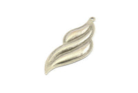 Silver Irregular Charm, 6 Antique Silver Plated Brass Irregular Charms With 1 Hole, Earrings (43x16x1.5mm) A1369