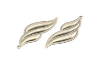 Silver Irregular Charm, 6 Antique Silver Plated Brass Irregular Charms With 1 Hole, Earrings (43x16x1.5mm) A1369
