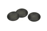 Black Sun Connector, 10 Oxidized Black Brass Round With 2 Holes Connectors (25mm) A0103 H1388