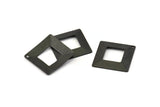 Black Square Charm, 12 Oxidized Black Brass Square Middle Hole Pyramid Charms With 1 Hole, (20x20mm) Brs 670 A0027