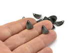 Black Twisted Charm, 24 Oxidized Black Brass Twisted Drop Charms With 1 Hole (12x8mm) Brs 771 A0271