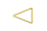 Gold Triangle Charm, 2 Gold Plated Brass Triangle Connectors (33x29x2x1mm) D1022 Q0996