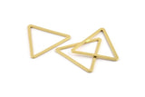 Gold Triangle Charm, 2 Gold Plated Brass Triangle Connectors (33x29x2x1mm) D1022 Q0996