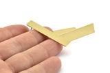 Gold Rectangle Earring, 2 Gold Plated Brass Rectangle Stud Earrings (42x9x0.70mm) C001 A1679